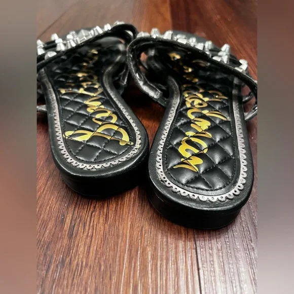 Sam Edelman Beatrice Black Studded Slide Sandals size 8.5 - Picture 7 of 9